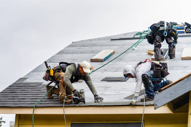 Professional Gutter Installation technician working in Port Royal, PA
